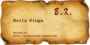 Bolla Kinga névjegykártya
